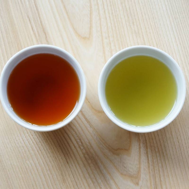 Japanese black tea versus green tea
